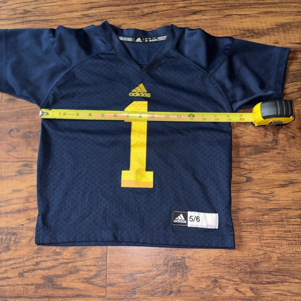 Adidas Michigan Wolverines #1 College Football Jersey Youth 5/6 Blue